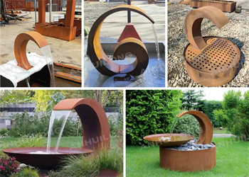 corten steel water feature